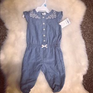 Jean one piece for baby girl
